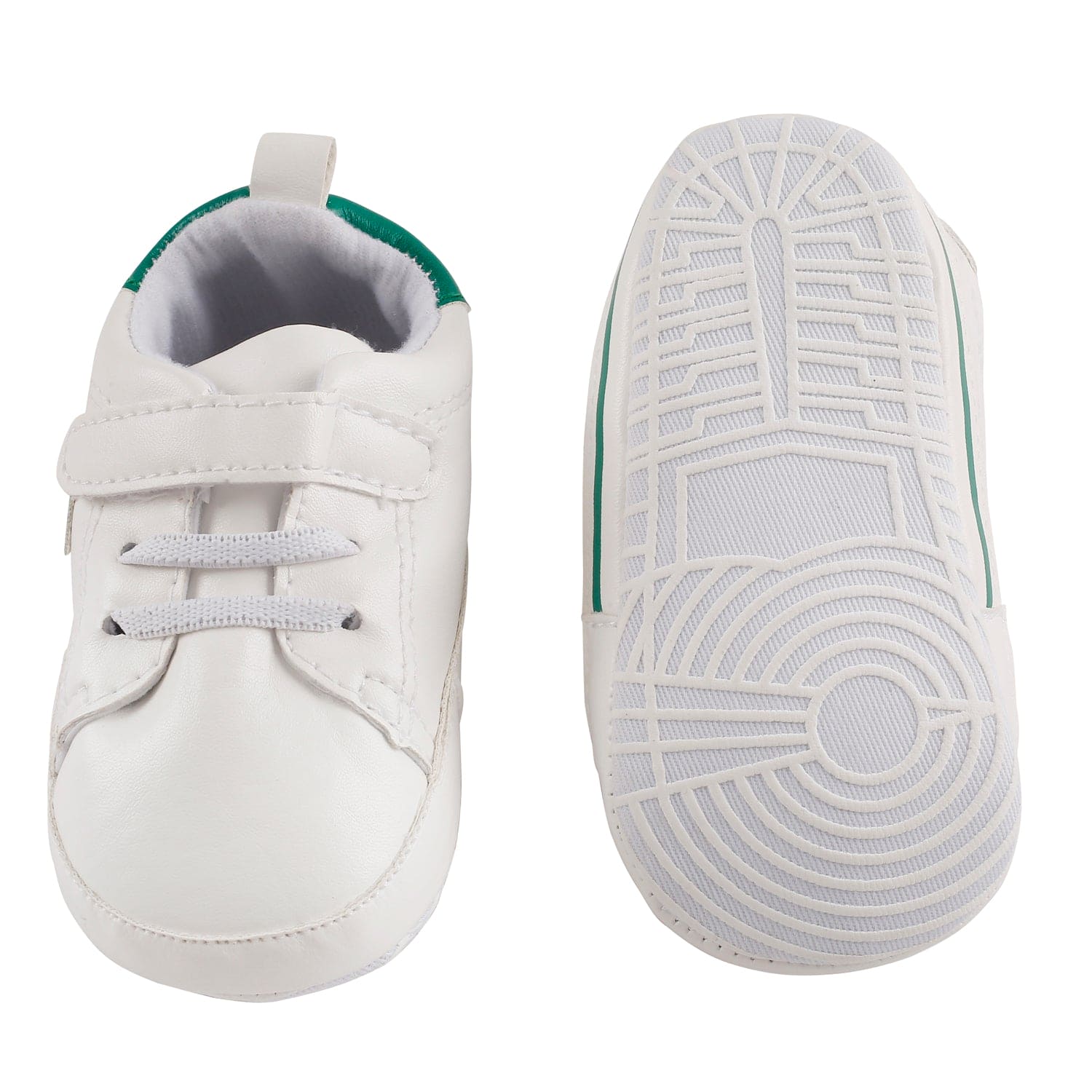My Star White And Green Casual Booties - Baby Moo