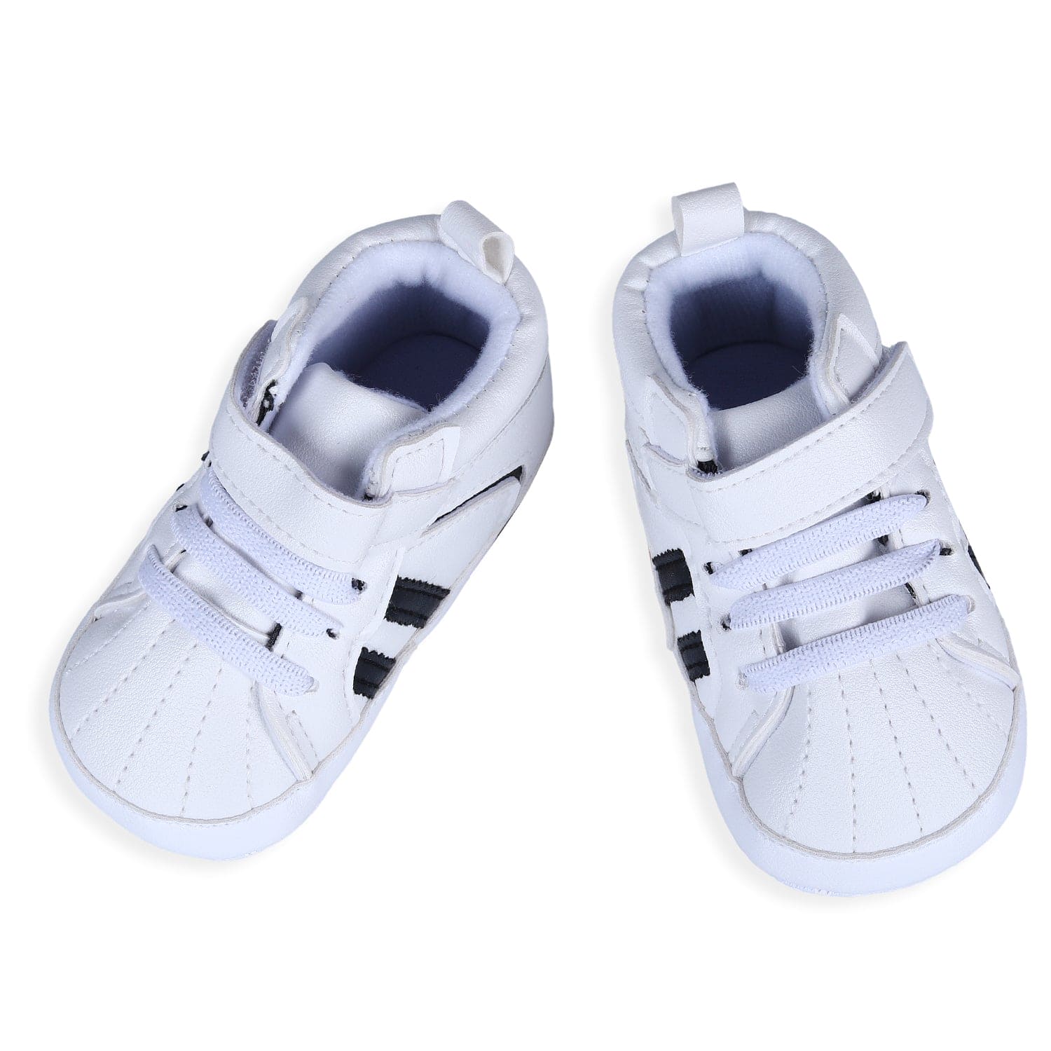 Classic Stripes Comfortable And Breathable Anti-Slip Sneaker Shoes - White - Baby Moo