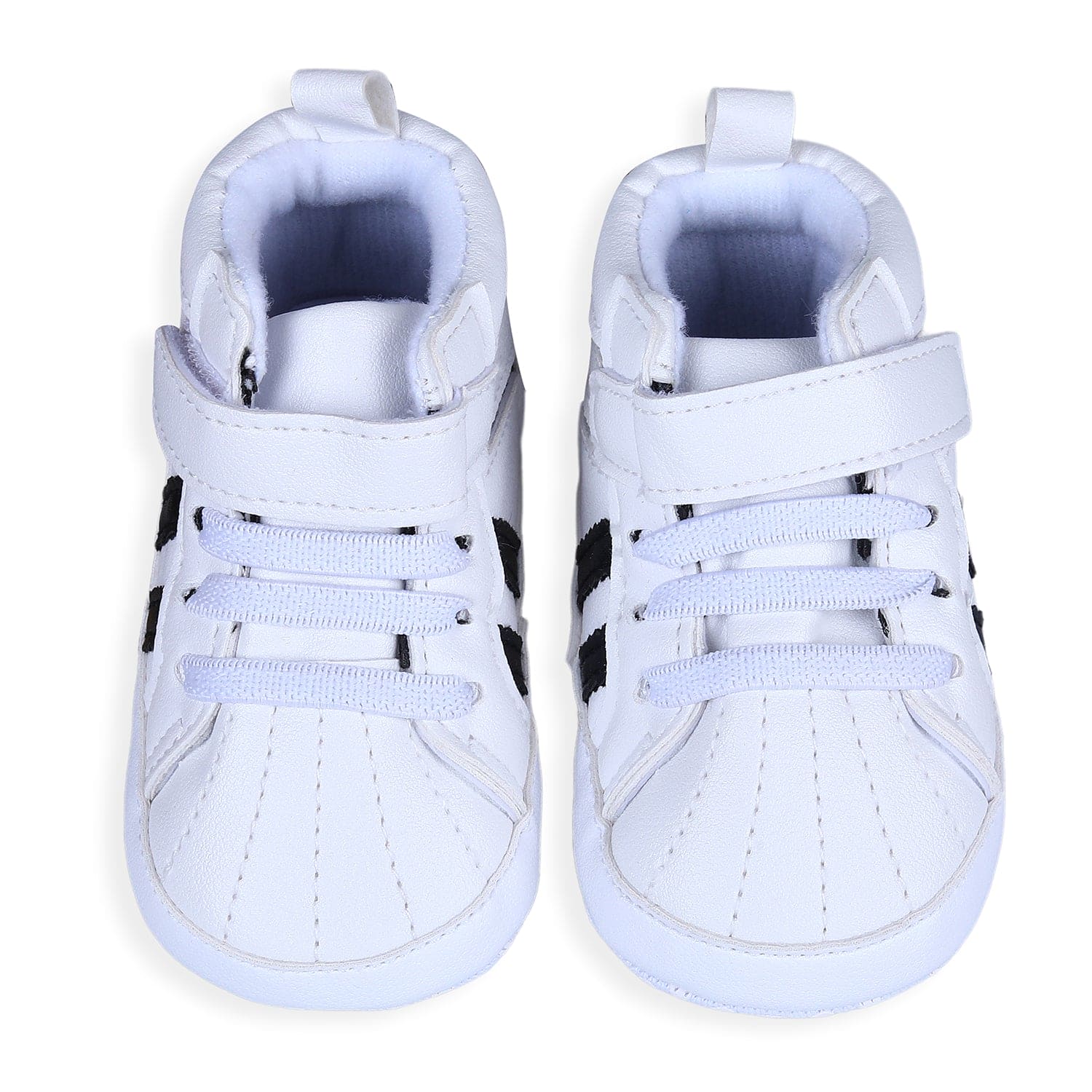 Classic Stripes Comfortable And Breathable Anti-Slip Sneaker Shoes - White - Baby Moo