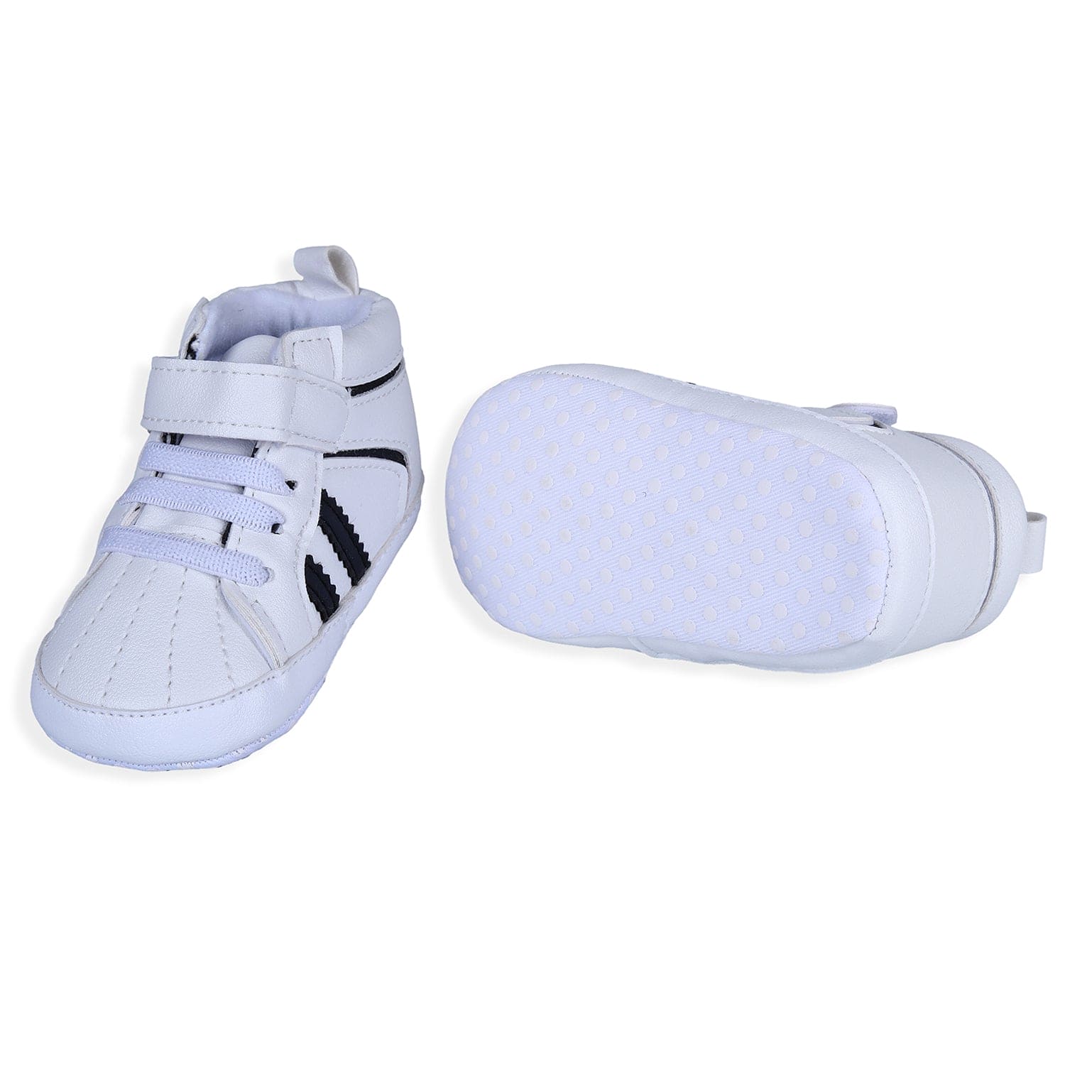 Classic Stripes Comfortable And Breathable Anti-Slip Sneaker Shoes - White - Baby Moo