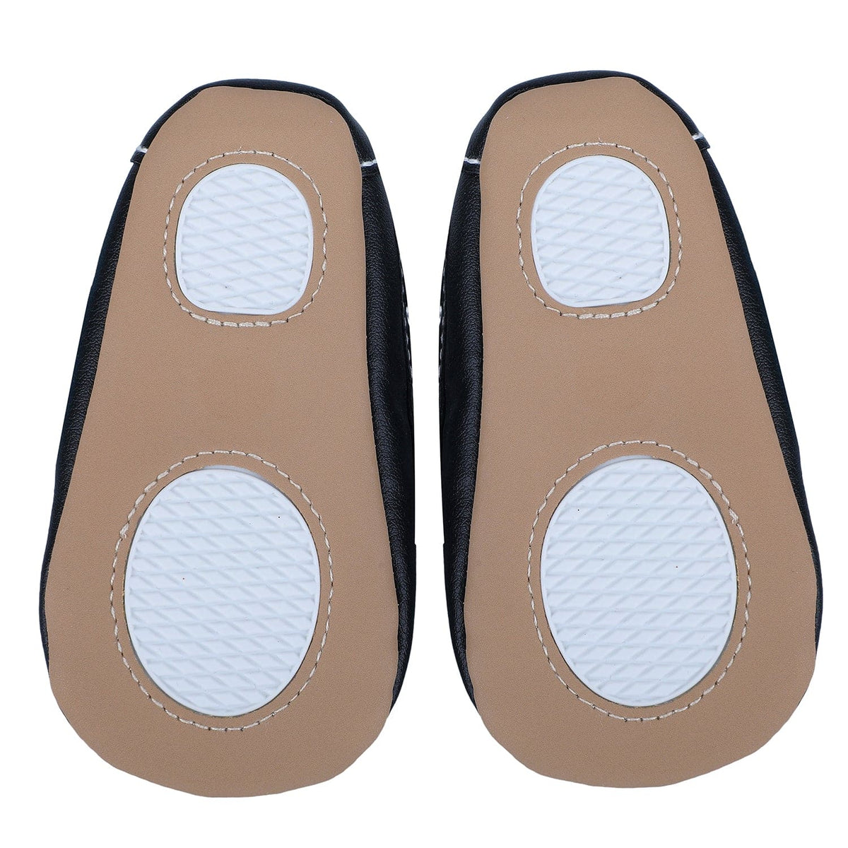 Solid Hookloop Stylish Leather Velcro Shoes - Black - Baby Moo