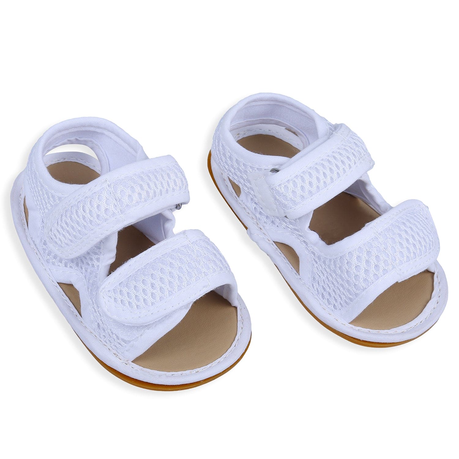 Solid Hookloop Comfortable Anti-skid Floater Sandals - White - Baby Moo