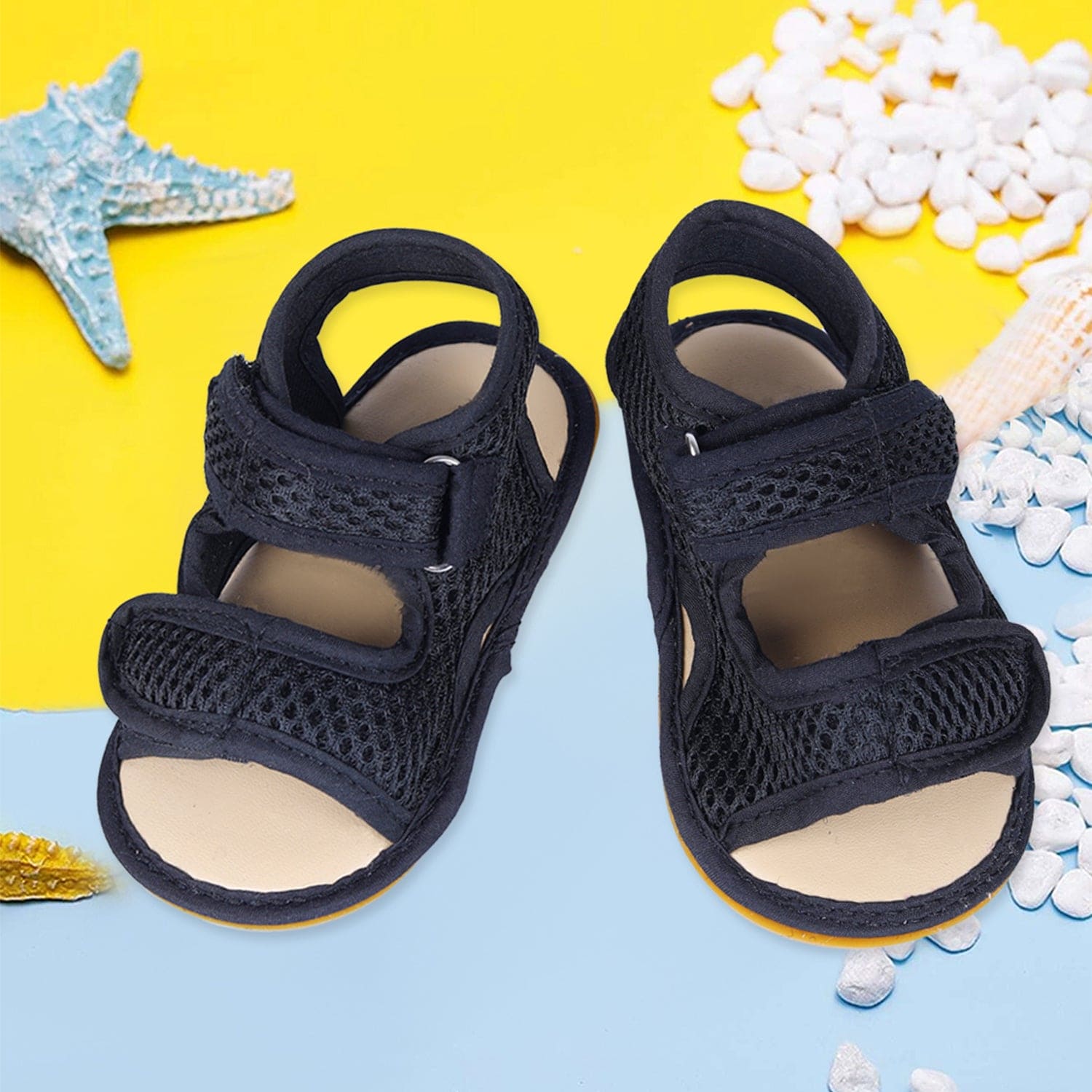 Comfortable best sale black sandals