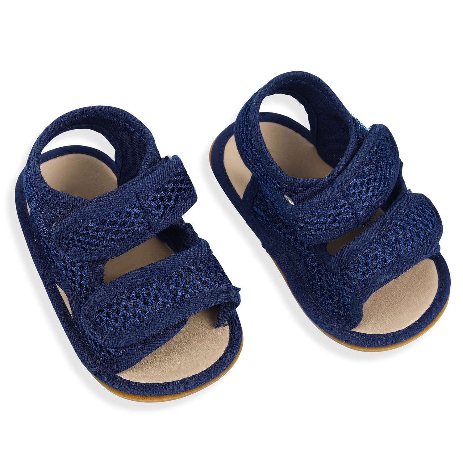 Solid Hookloop Comfortable Anti-skid Floater Sandals - Navy Blue - Baby Moo