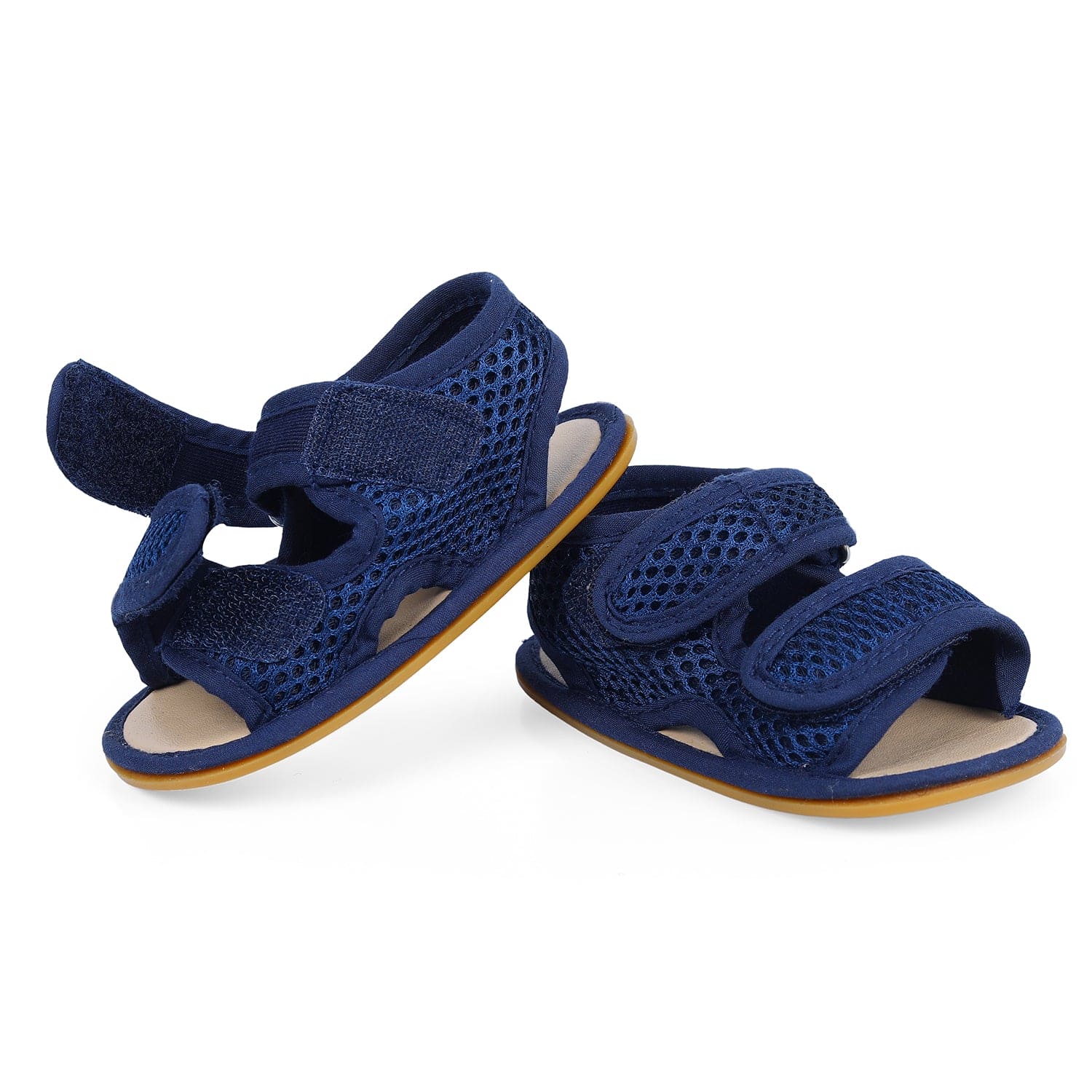 Solid Hookloop Comfortable Anti-skid Floater Sandals - Navy Blue - Baby Moo