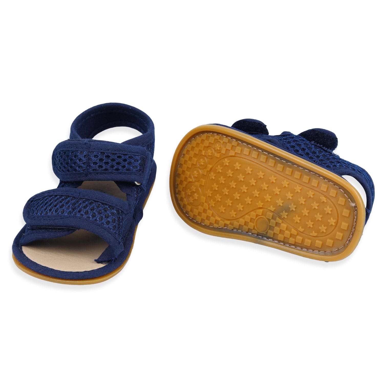 Solid Hookloop Comfortable Anti-skid Floater Sandals - Navy Blue - Baby Moo