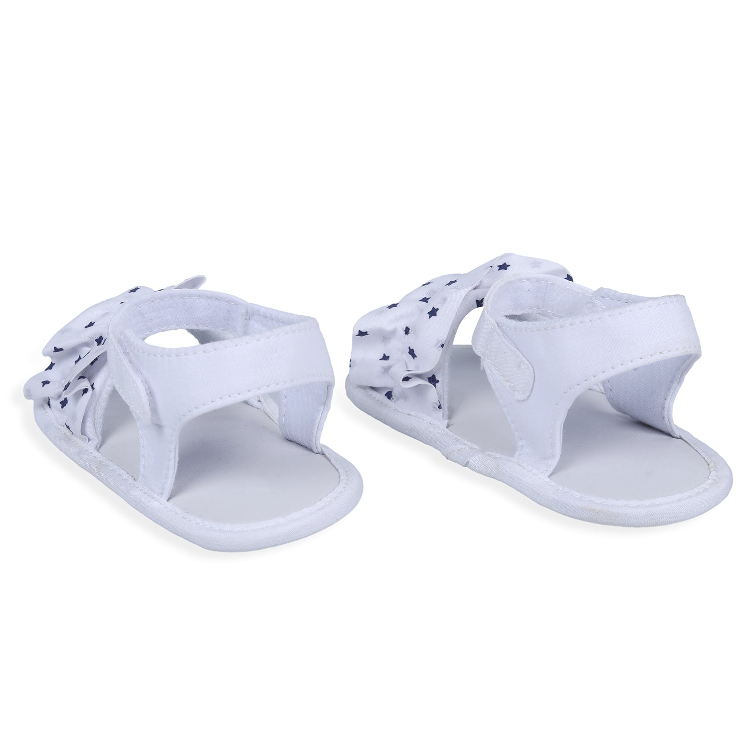 Ruffle Star Premium Girls Anti-Slip Sandal Booties - White - Baby Moo