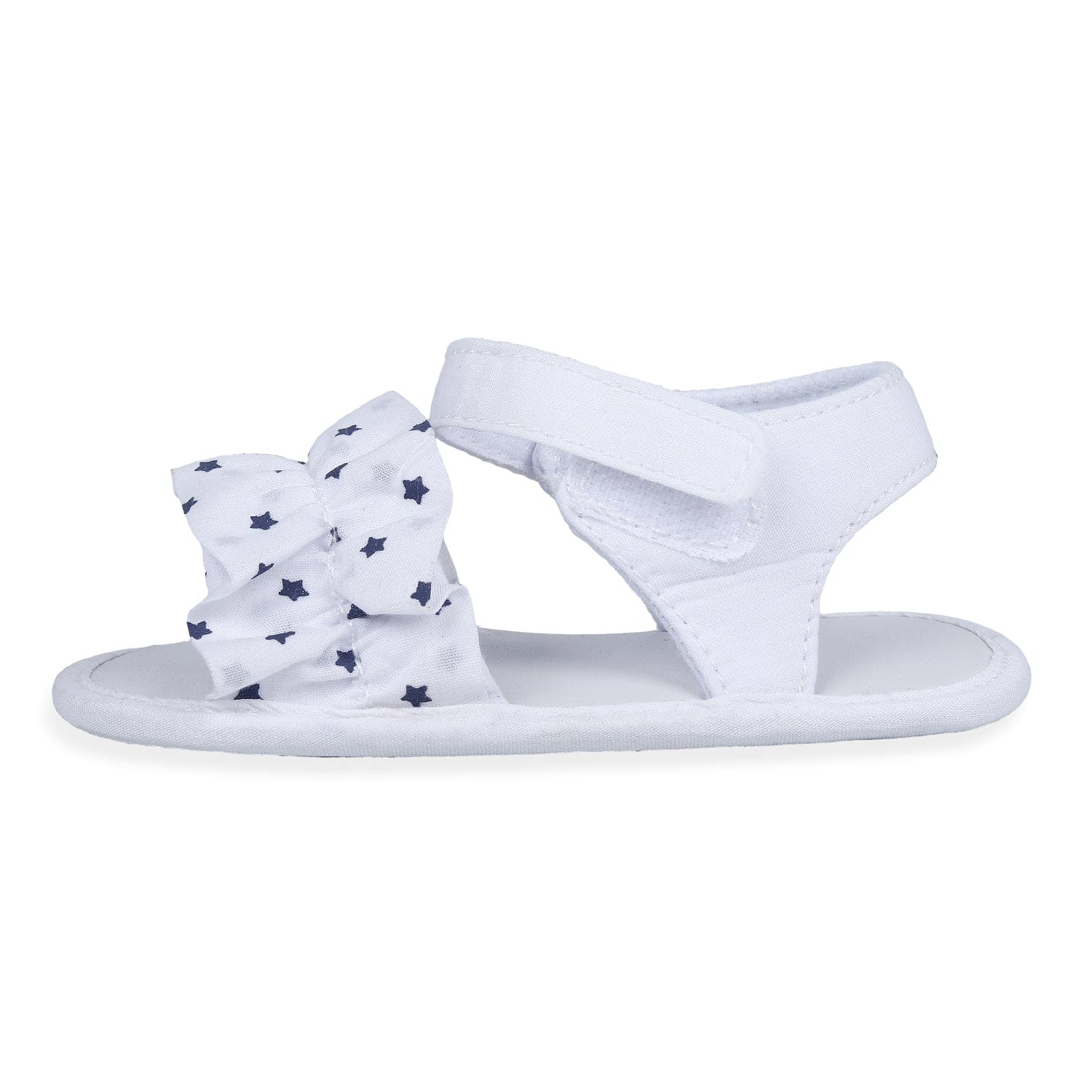 Ruffle Star Premium Girls Anti-Slip Sandal Booties - White - Baby Moo