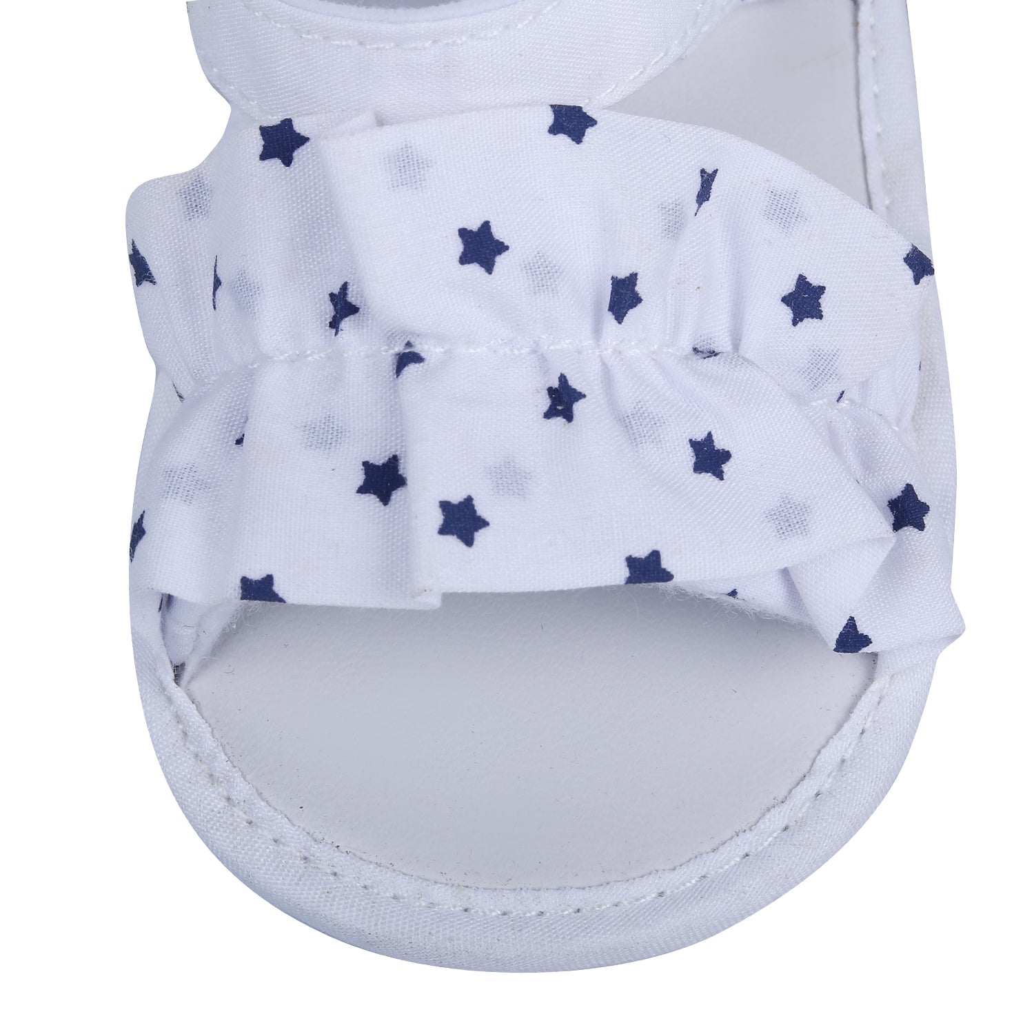 Ruffle Star Premium Girls Anti-Slip Sandal Booties - White - Baby Moo