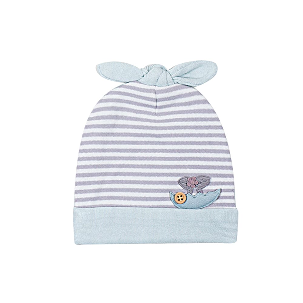 Striped Blue, Brown 2 Pk Caps - Baby Moo