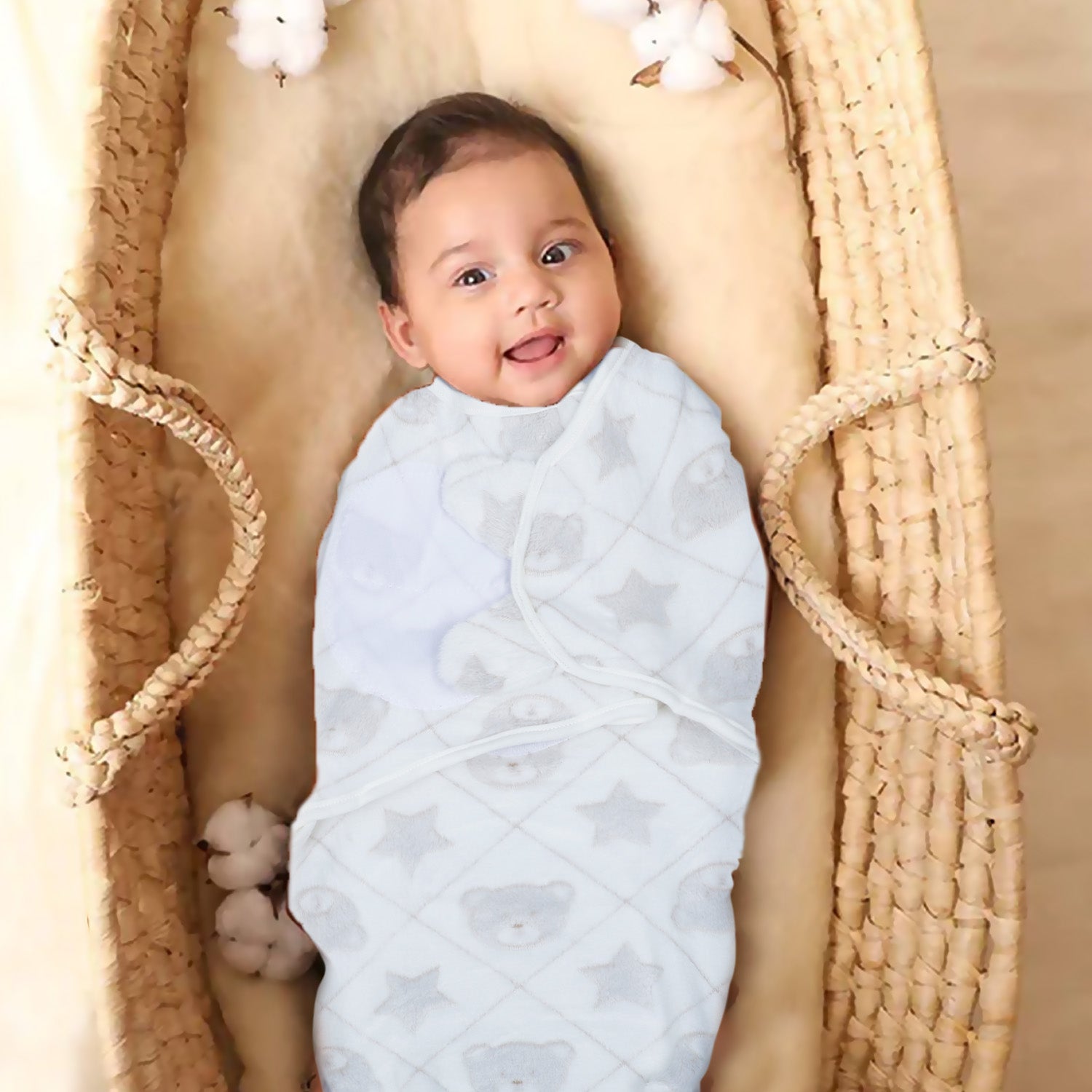 Baby Moo Bear Warm Ready Swaddle - Grey - Baby Moo