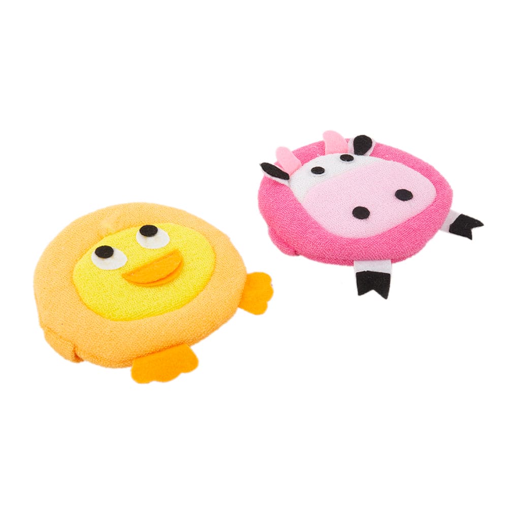 Animal Multicolour 2 Pk Bath Sponge - Baby Moo