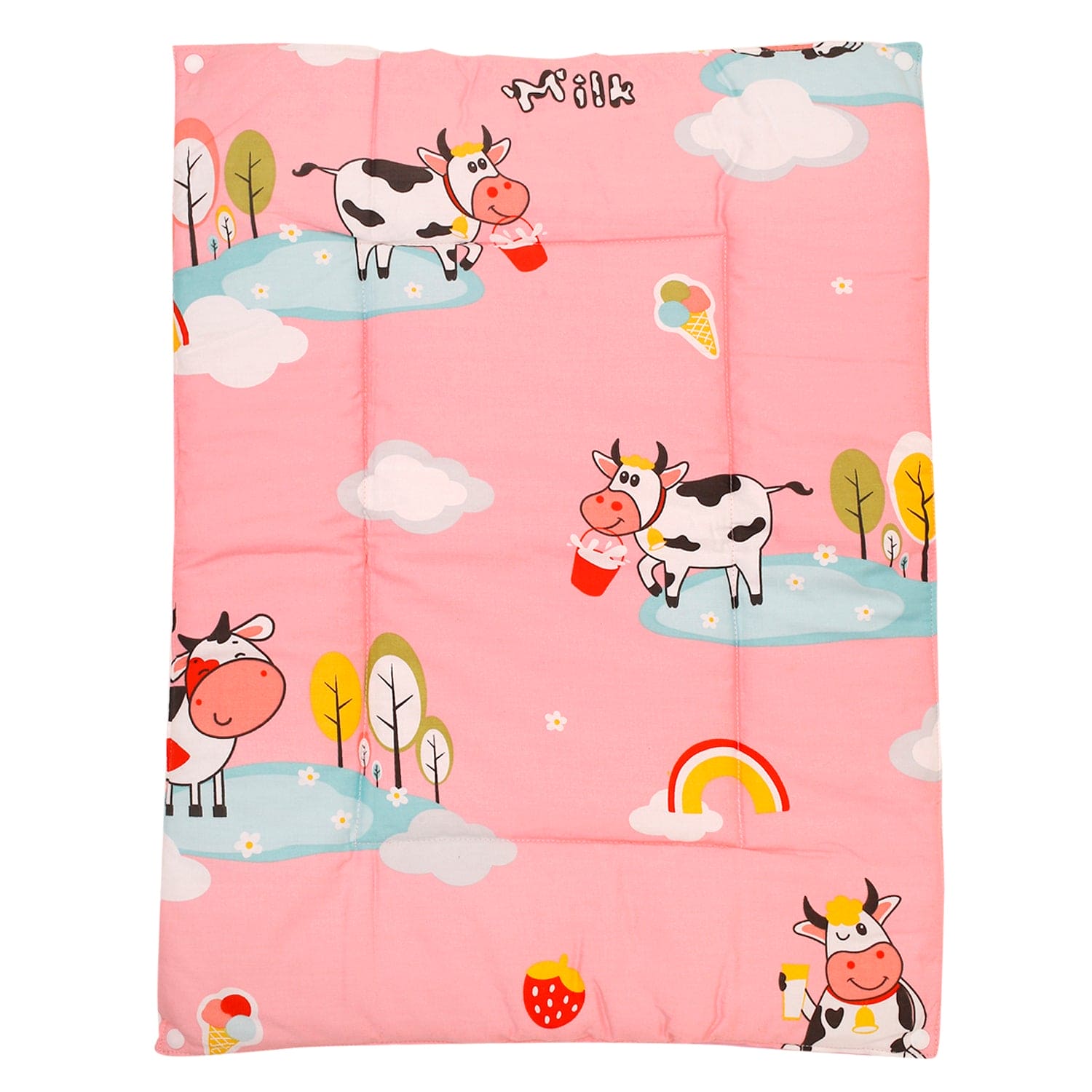 Waterproof Changing Sheet Set Milkaholic Peach - Baby Moo