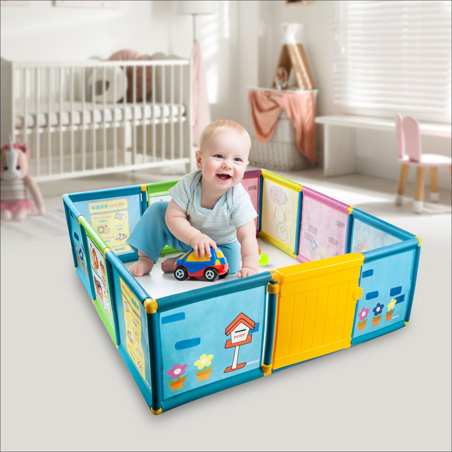 Creative Play House for Kids Play Pen Activity - Multicolour - Baby Moo