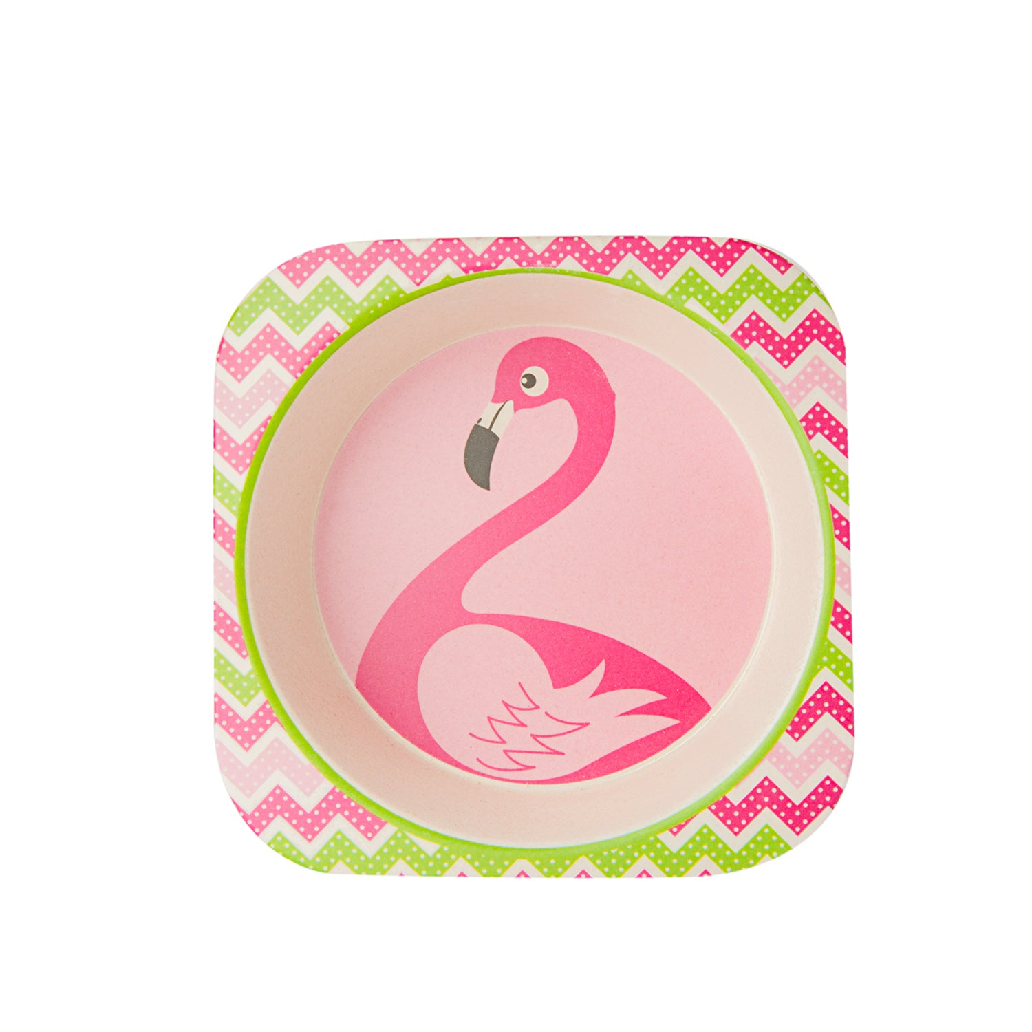 Flamingo Pink 5 Pcs Bamboo Fiber Dinner Set - Baby Moo