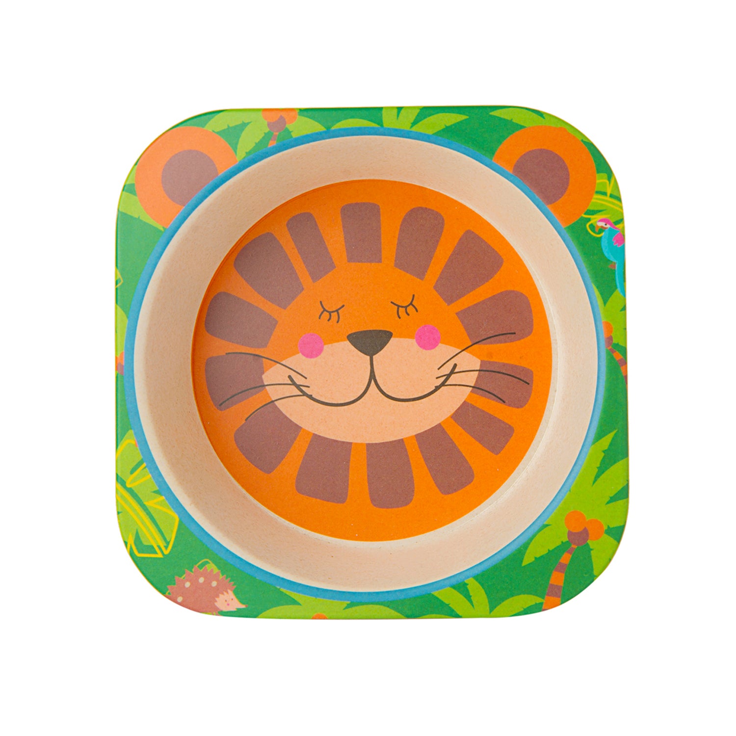 Lion Orange And Green 5 Pcs Bamboo Fiber Dinner Set - Baby Moo