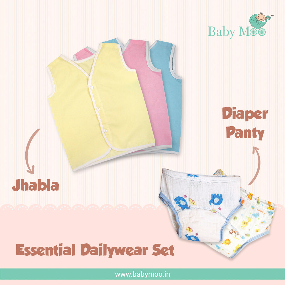 Essential Dailywear Jhabla And Training Pant Gift Set - Baby Moo