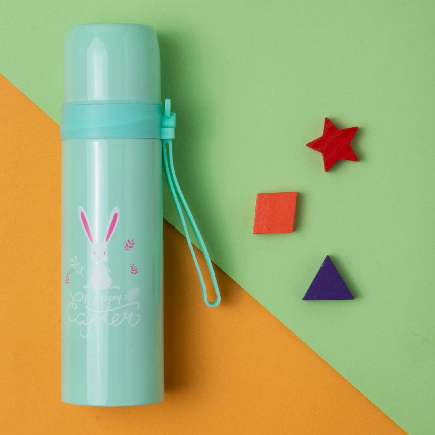 Happy Bunny Sky Blue 500 ml Stainless Steel Flask - Baby Moo