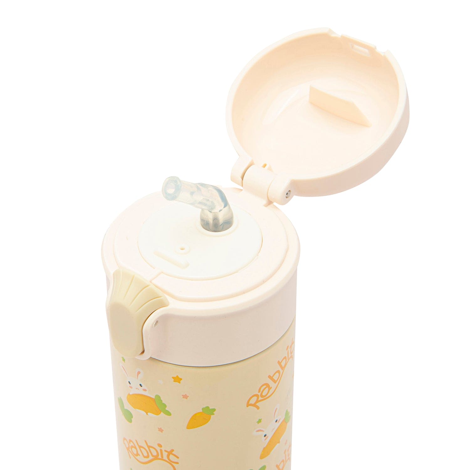 Rabbits Eat Carrots Offwhite 400 ml Stainless Steel Flask - Baby Moo