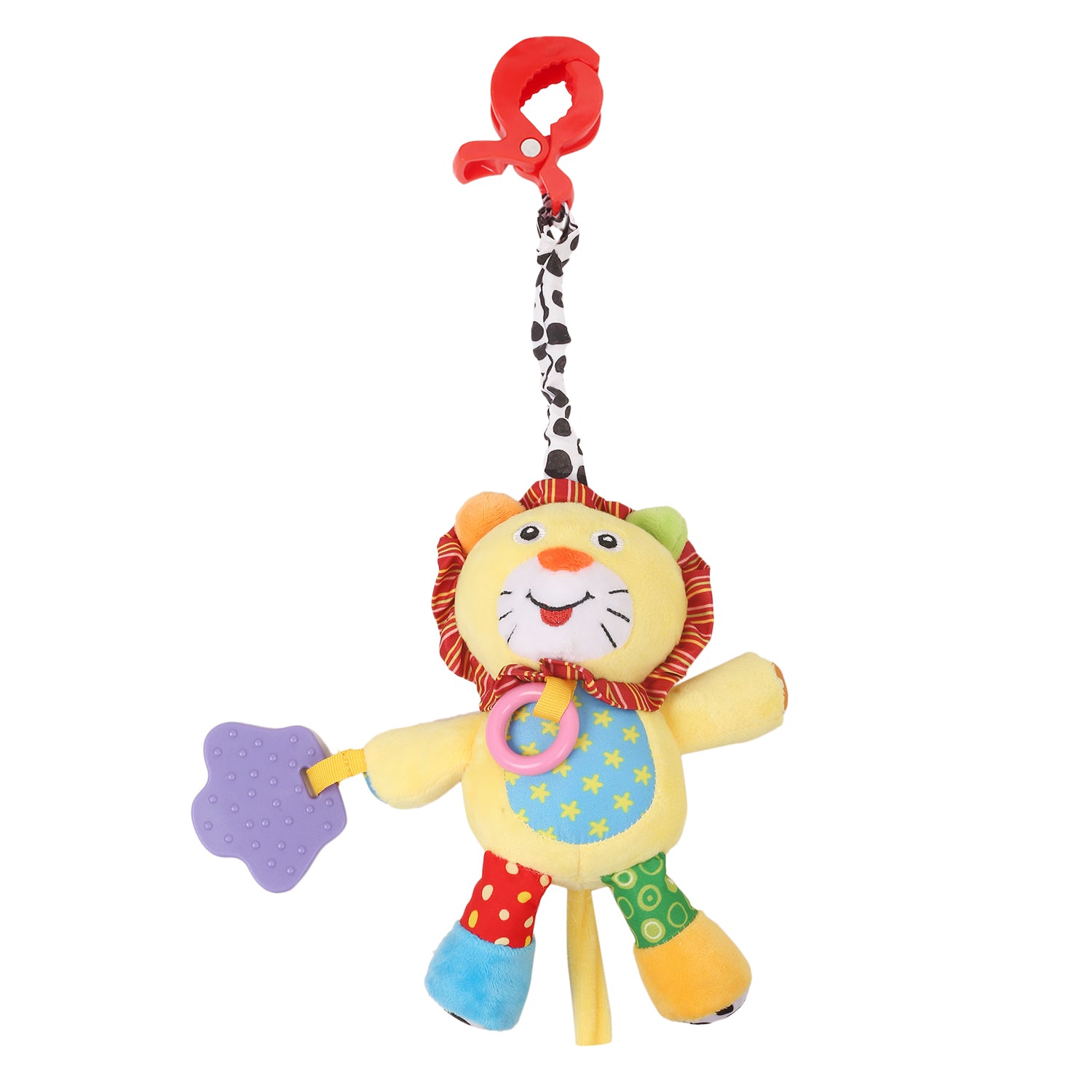 Lion Yellow Hanging Pulling Toy With Teether - Baby Moo