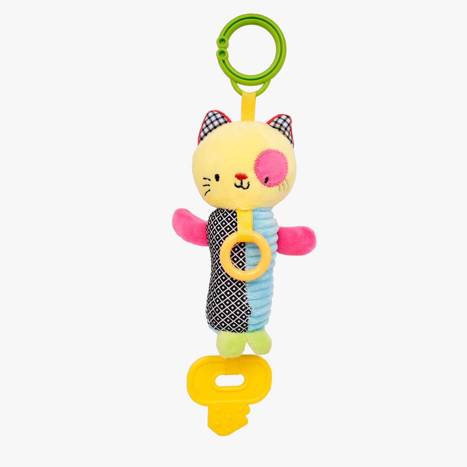 Mr. Patches Yellow Hanging Toy With Teether - Baby Moo