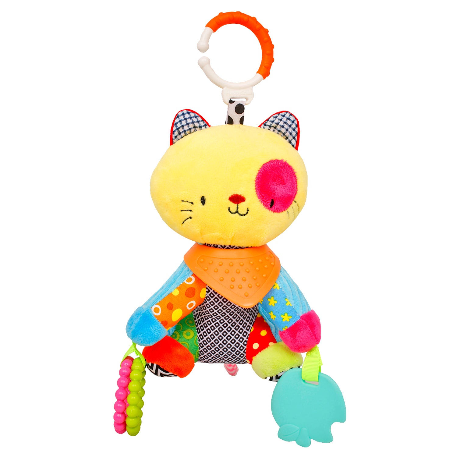 Mr. Patches Yellow Premium Hanging Toy With Teether - Baby Moo