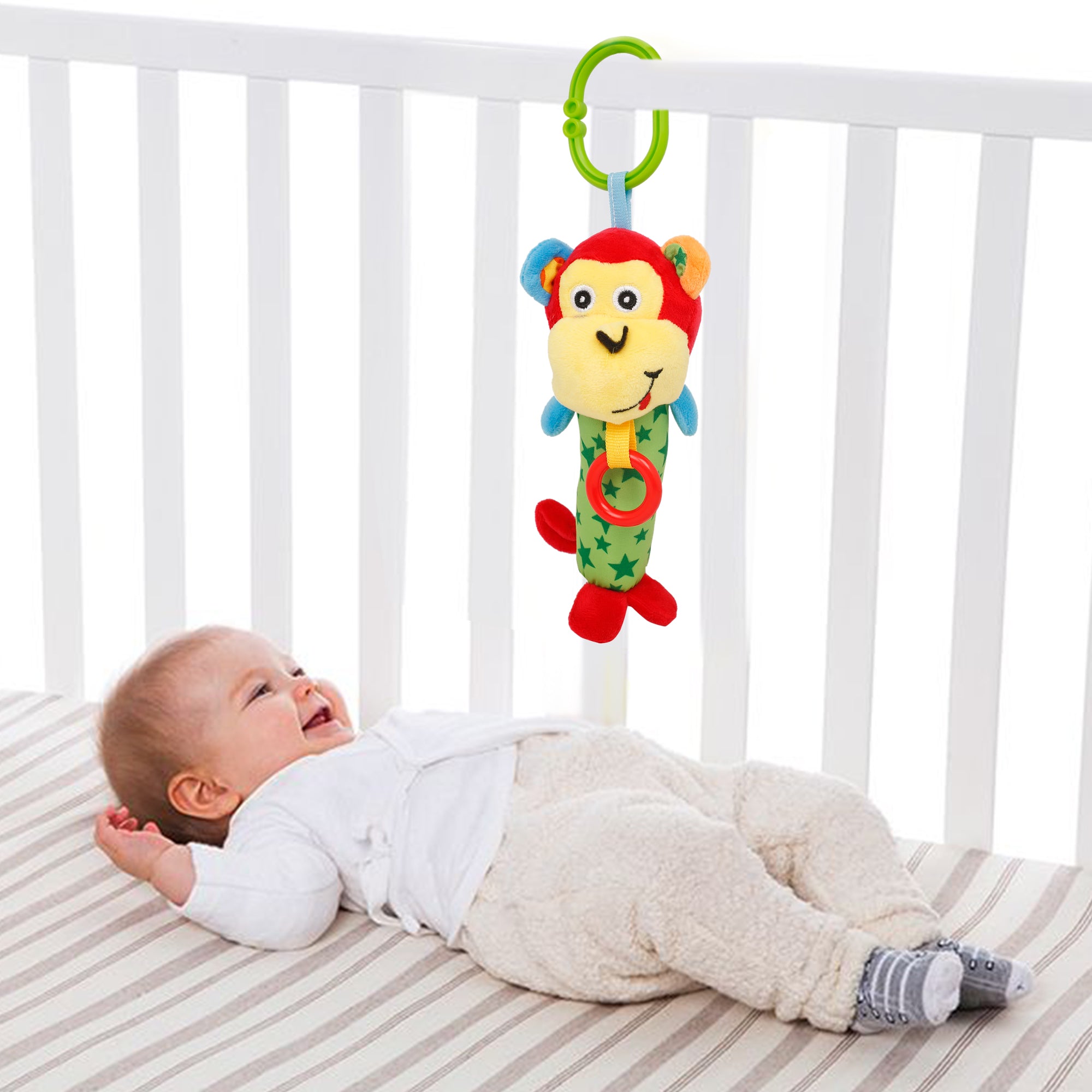 Funky Monkey Green Rattle - Baby Moo