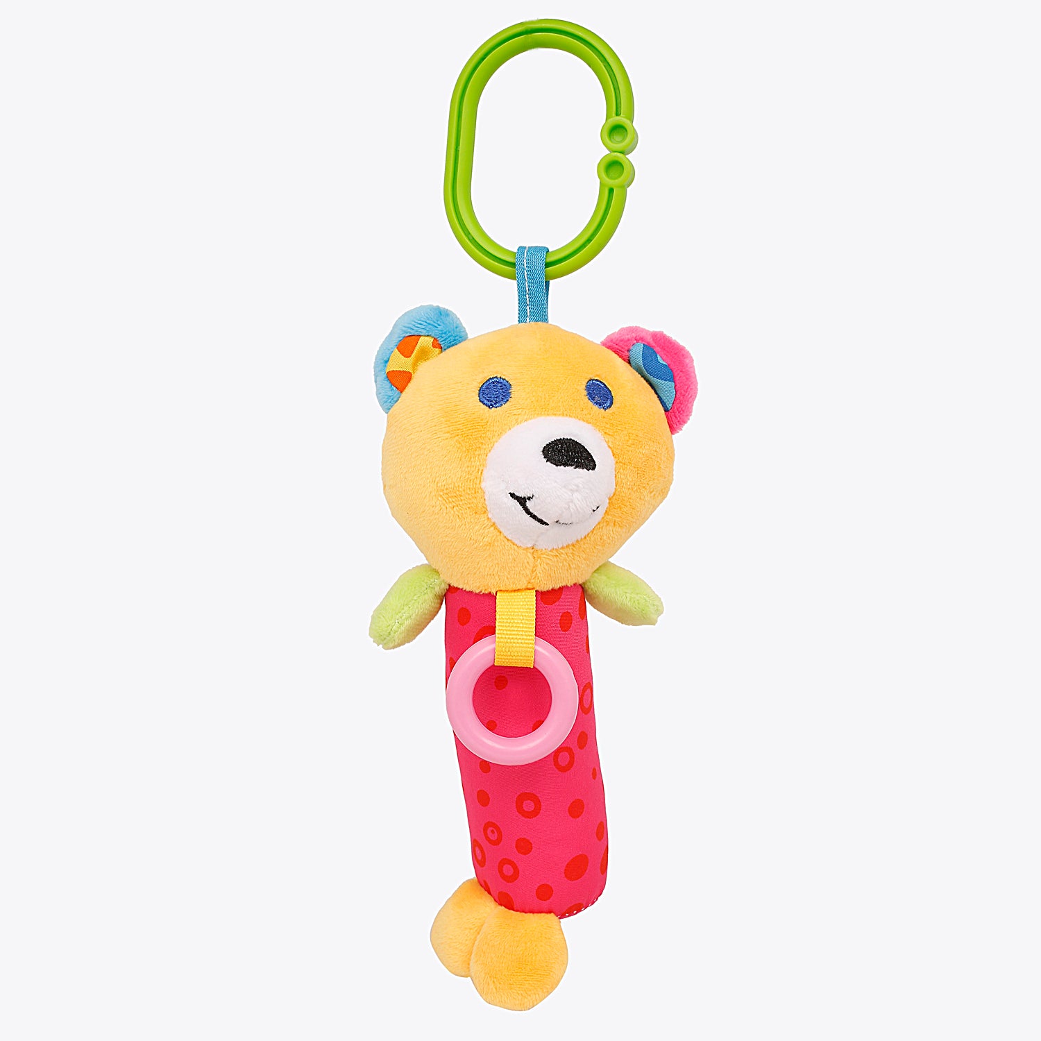 Happy Animal Orange And Pink Rattle - Baby Moo