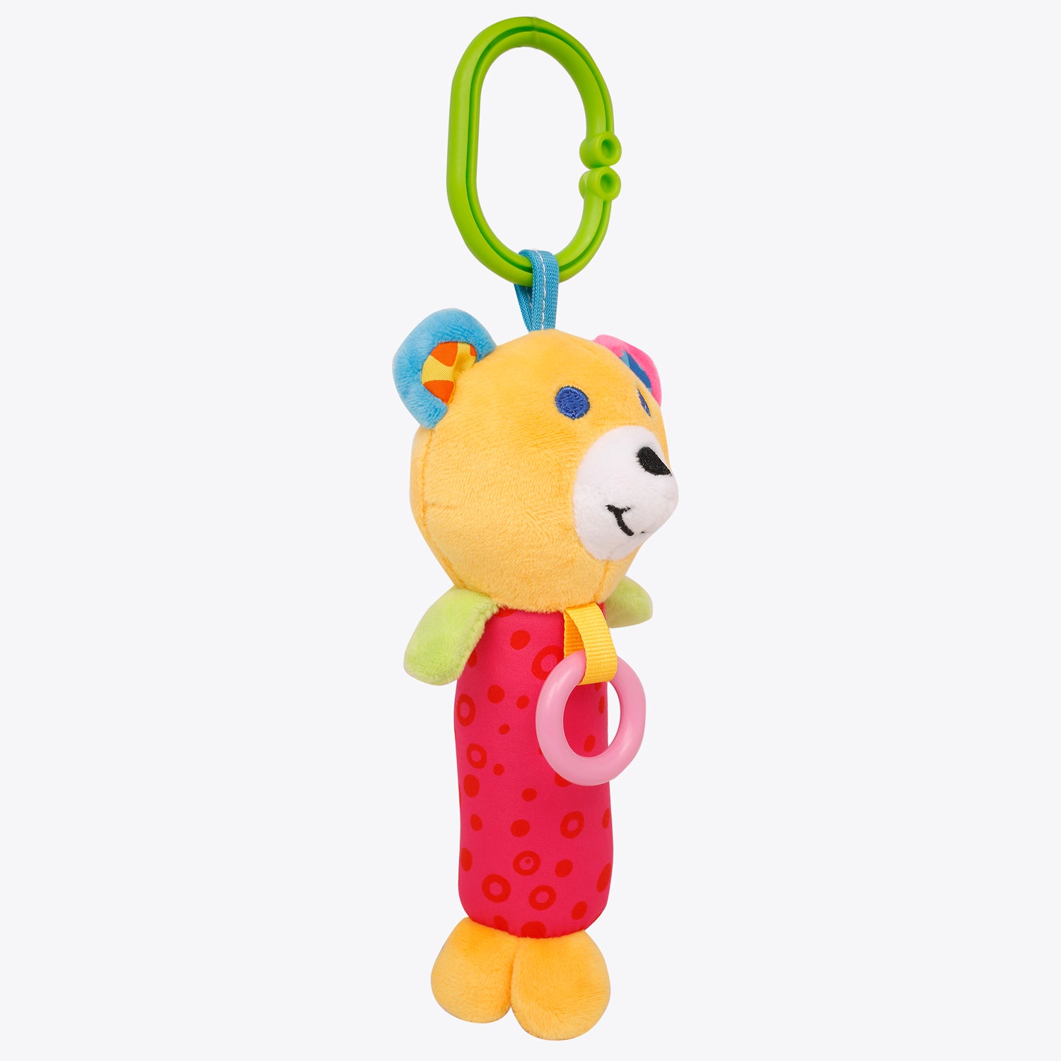 Happy Animal Orange And Pink Rattle - Baby Moo