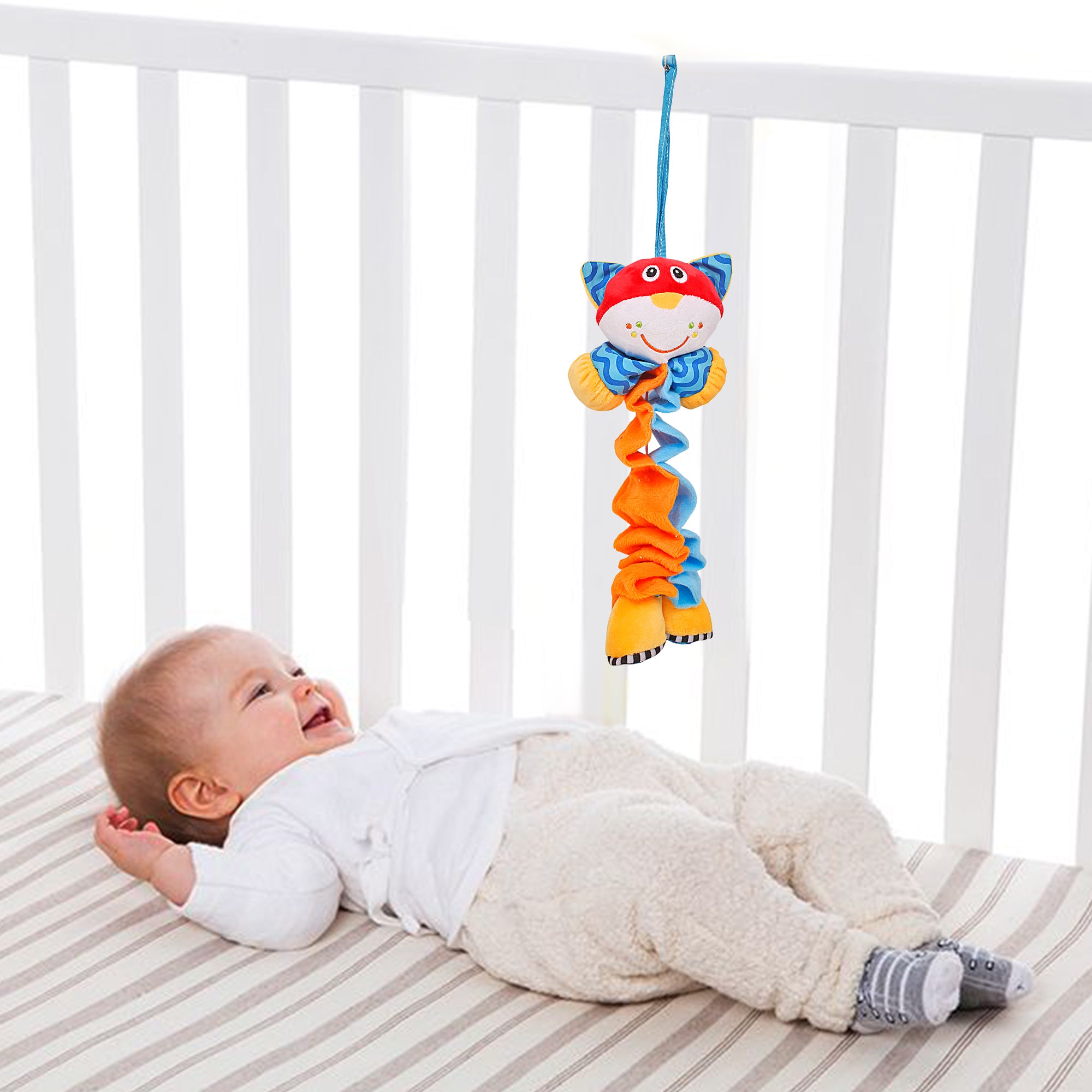 Happy Animal Red Hanging Pulling Toy - Baby Moo