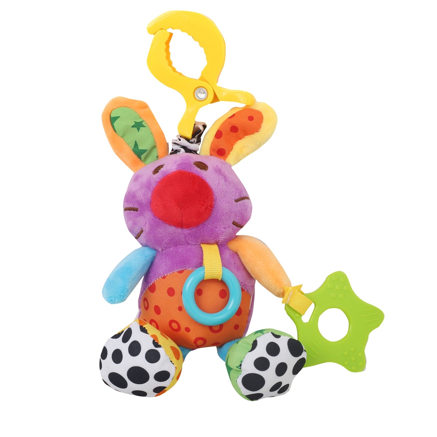 Cute Purple Hanging Pulling Toy With Teether - Baby Moo