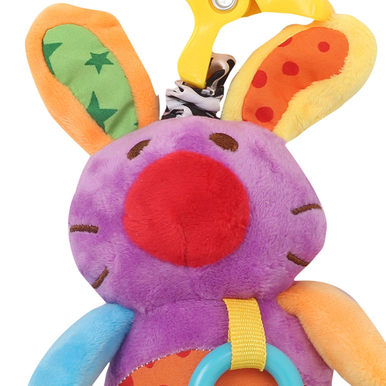 Cute Purple Hanging Pulling Toy With Teether - Baby Moo