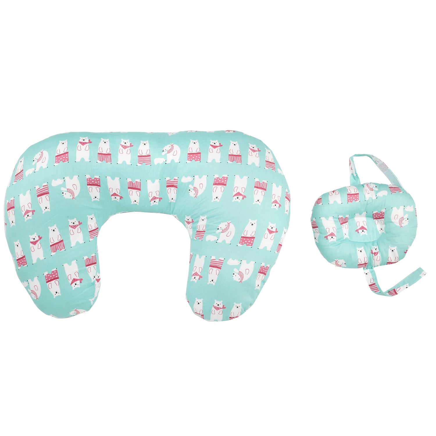 Polar Bear Sea Green Feeding Pillow - Baby Moo