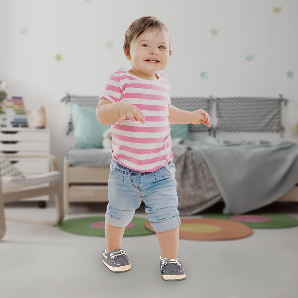 Formal Grey Baby Boat Shoes - Baby Moo