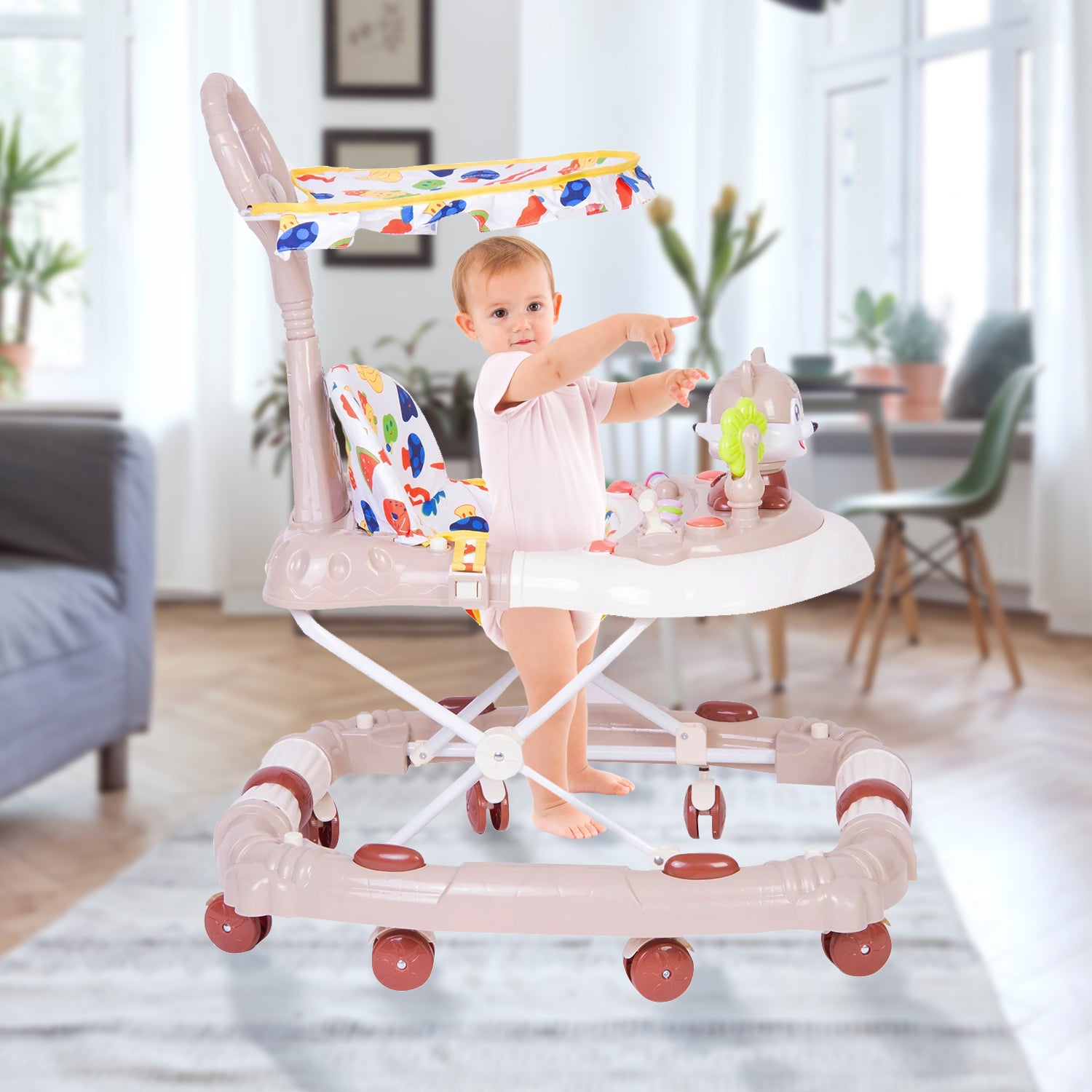 Fruity Beige 2 in 1 Premium Walker Cum Rocker