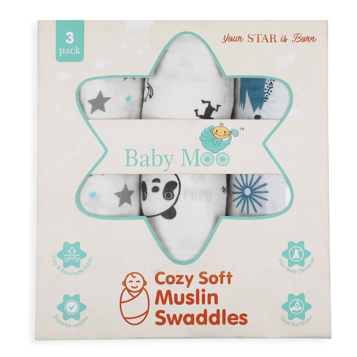 Complete Hospital Bag for Mum & Baby 19 Pcs Unisex Multicolour - Baby Moo