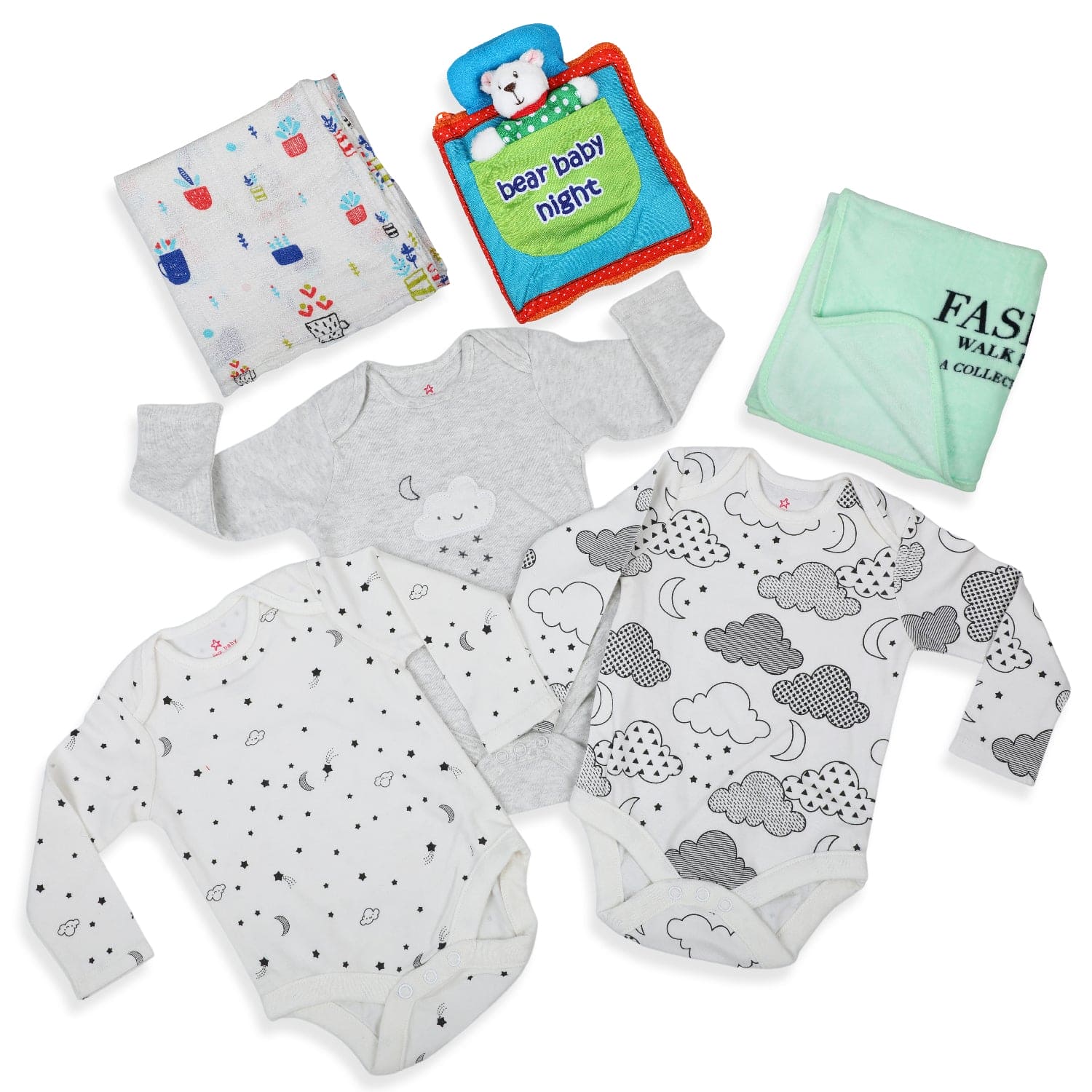 Good Night Sleep 6 Pcs Gift Hamper Unisex Multicolour - Baby Moo