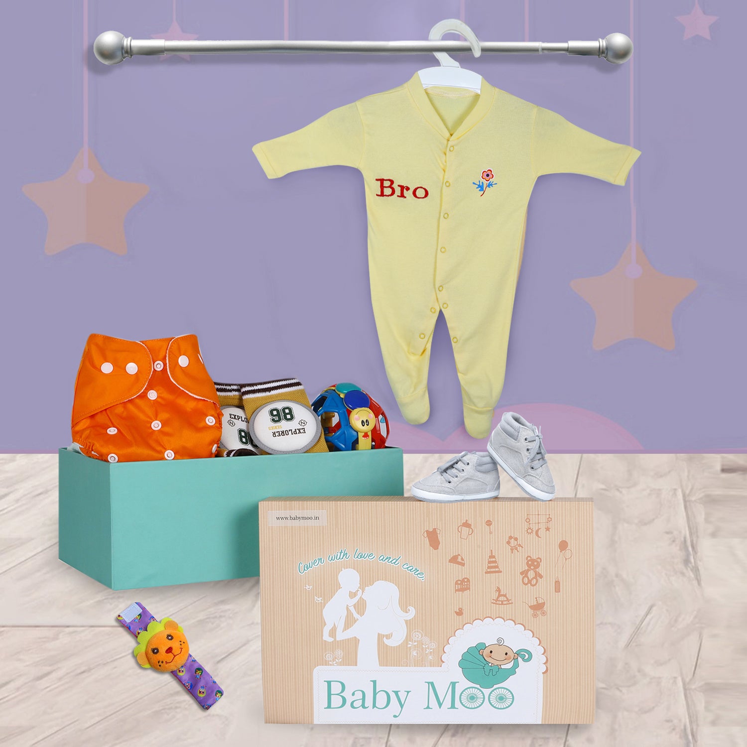 Festive Special Crawling And Growing 6 Pcs Gift Hamper Unisex - Multicolour 3-24M - Baby Moo