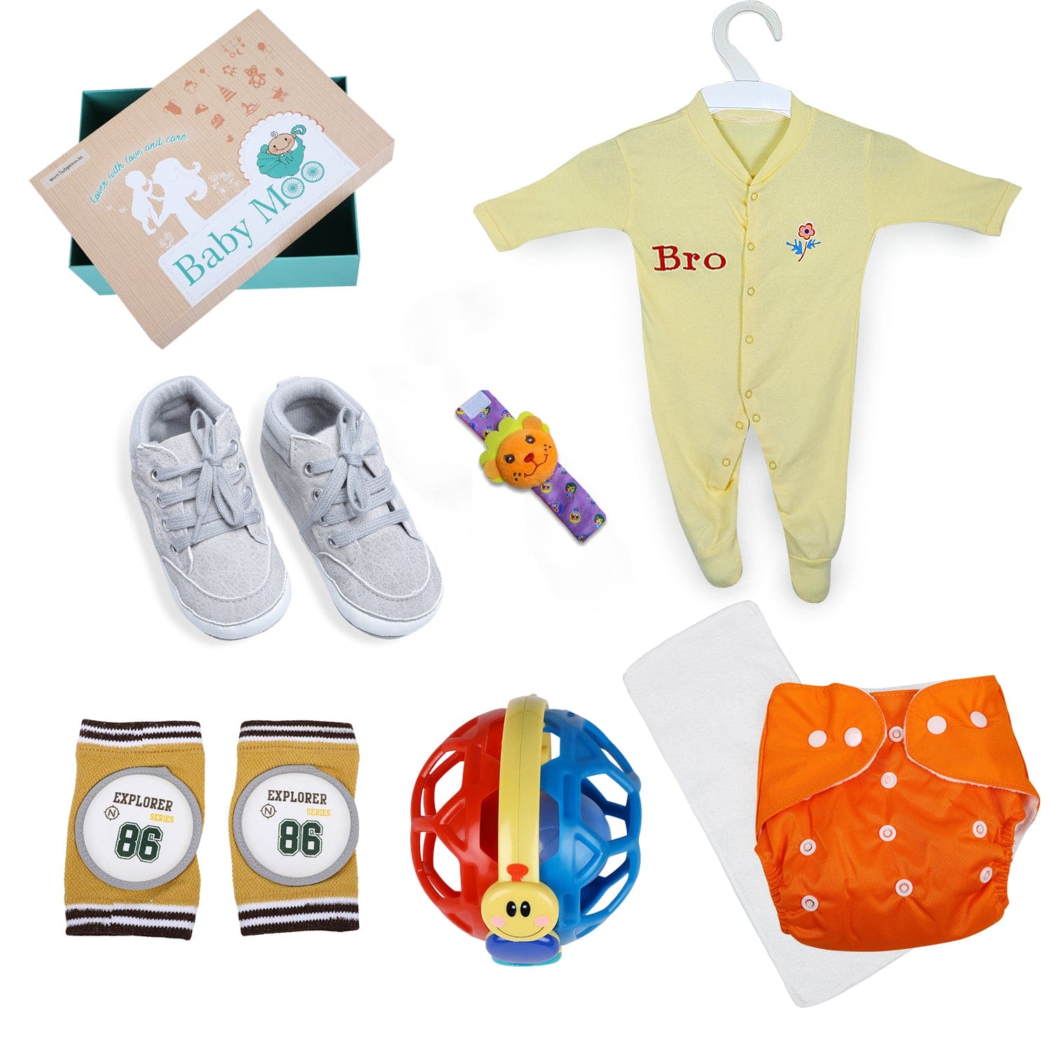 Festive Special Crawling And Growing 6 Pcs Gift Hamper Unisex - Multicolour 3-24M - Baby Moo