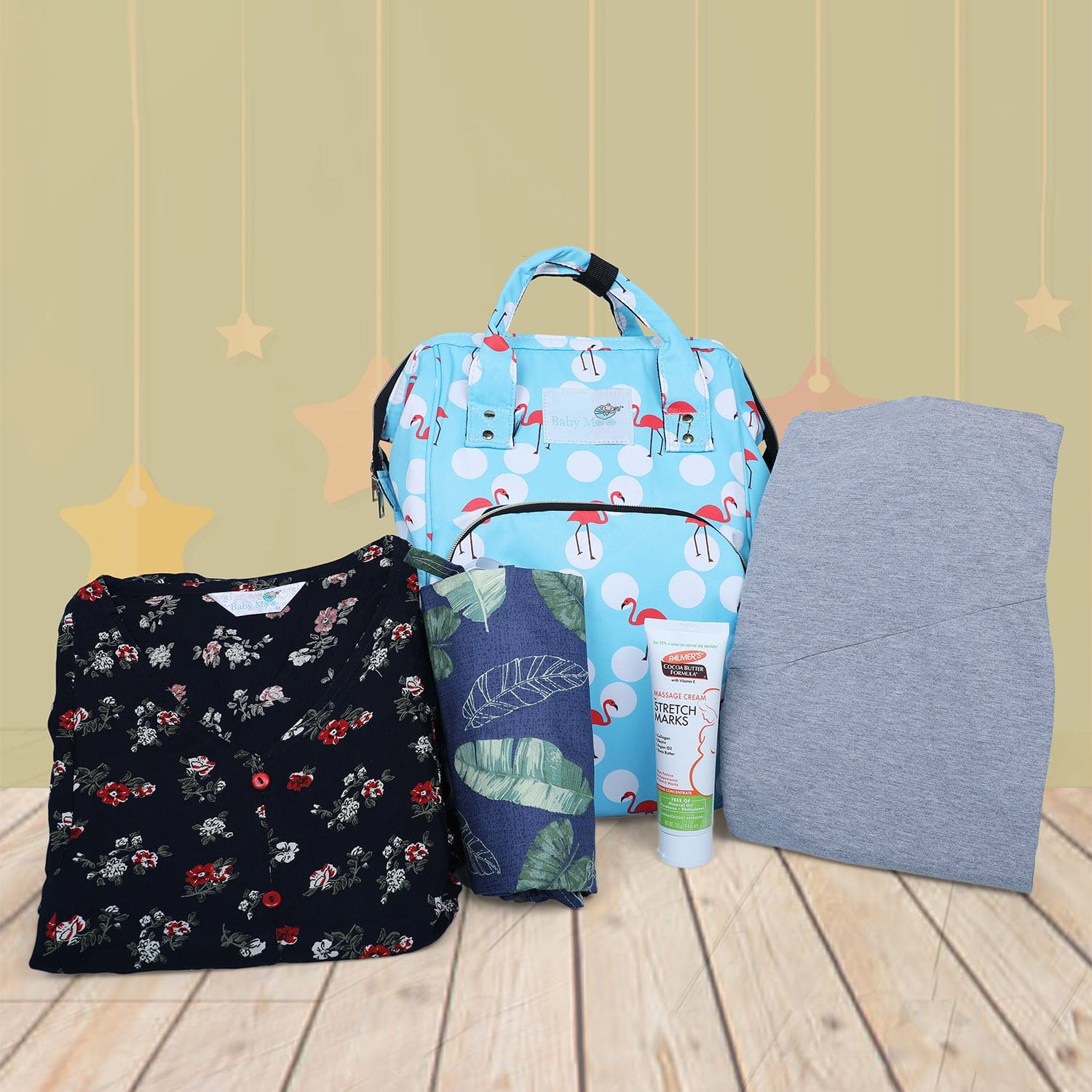 Baby Moo Pregnancy And Maternity Essentials 5 Pcs Baby Shower Gift Hamper For Mom - Blue - Baby Moo