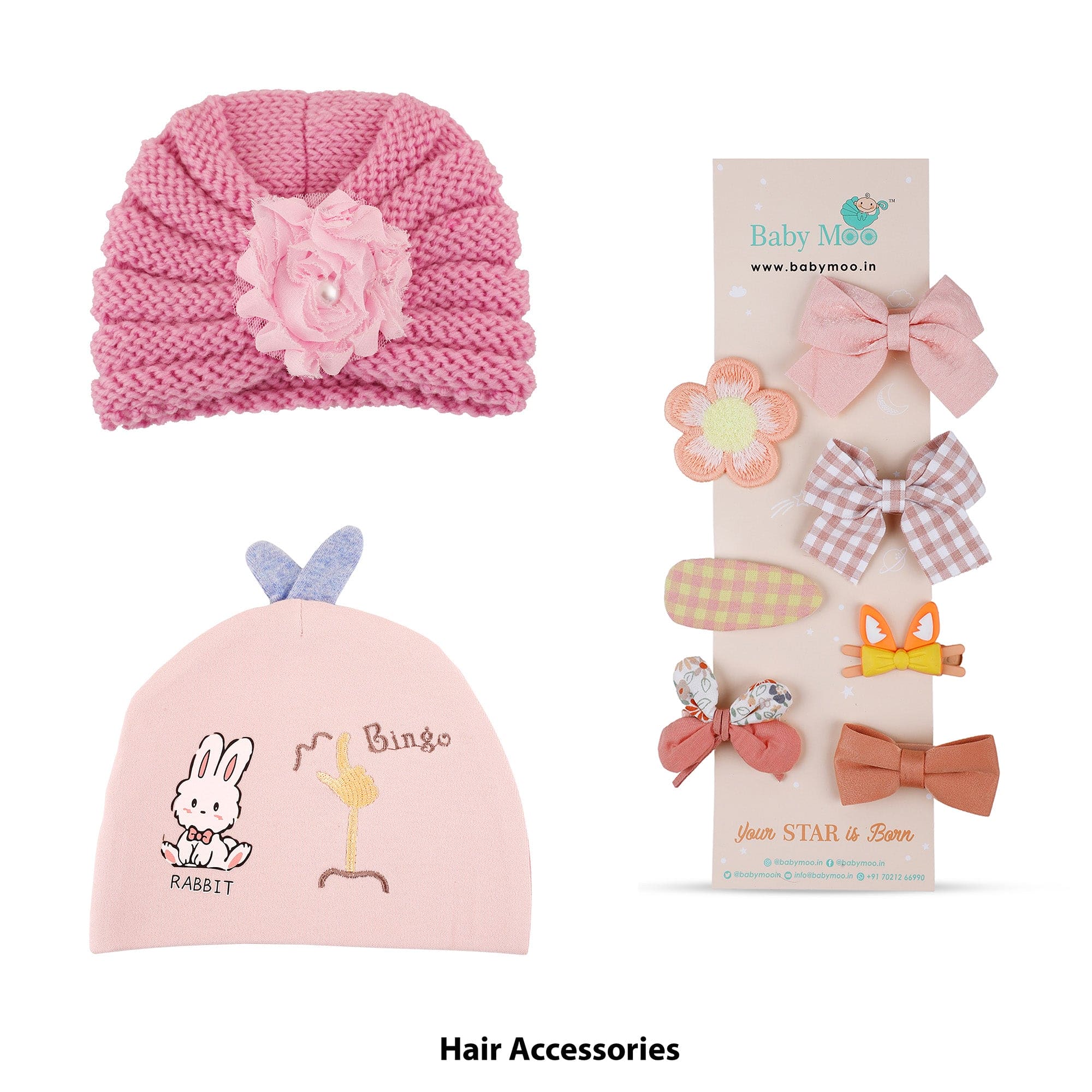 Baby Moo Jungle Themed Bipasha's Devi 15 Pcs Luxury Gift Hamper Peach - 0-6M Sizes Available - Baby Moo