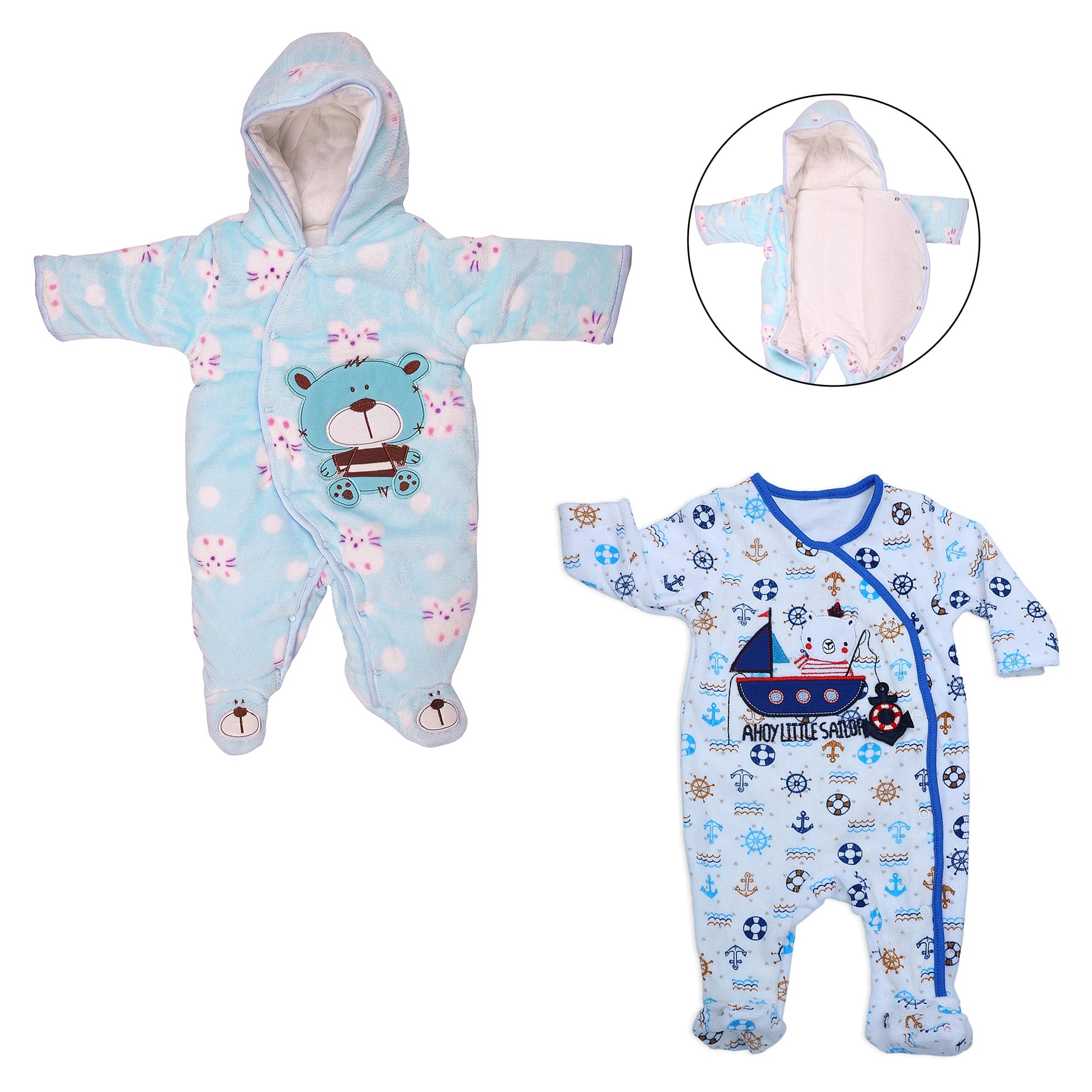 Baby Moo Elephant Themed Sonam's Vayu 30 Pcs Luxury Gift Hamper Blue - 0-12M Sizes Available - Baby Moo