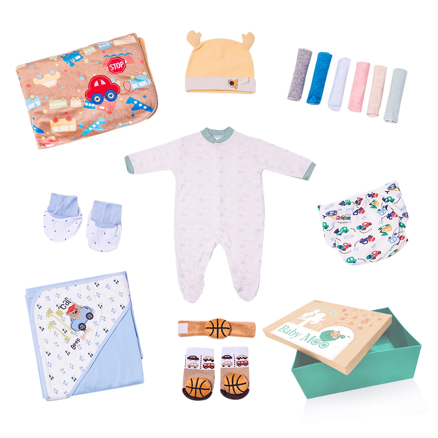 Premium Car Themed Unisex Gift Hamper 0-18 M - Baby Moo