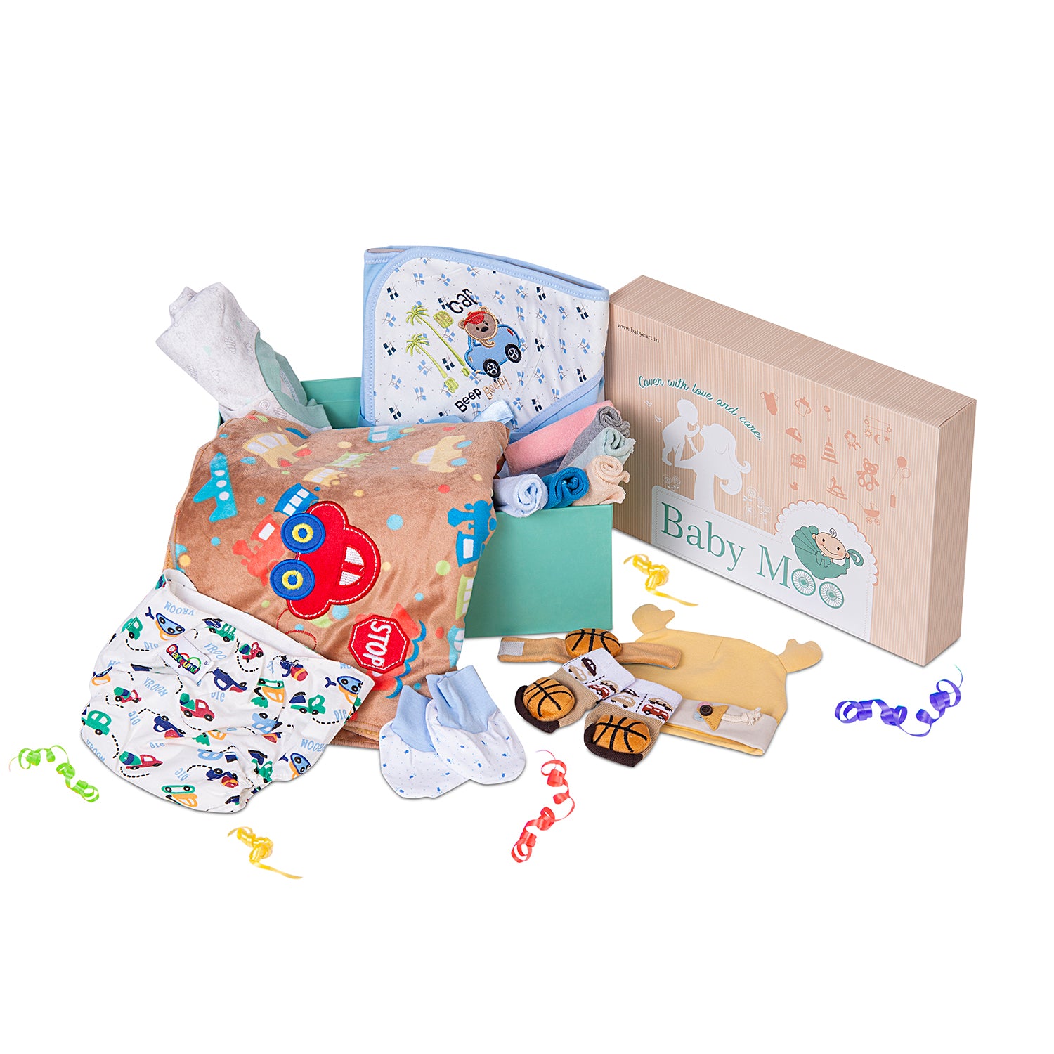 Premium Car Themed Unisex Gift Hamper 0-18 M - Baby Moo
