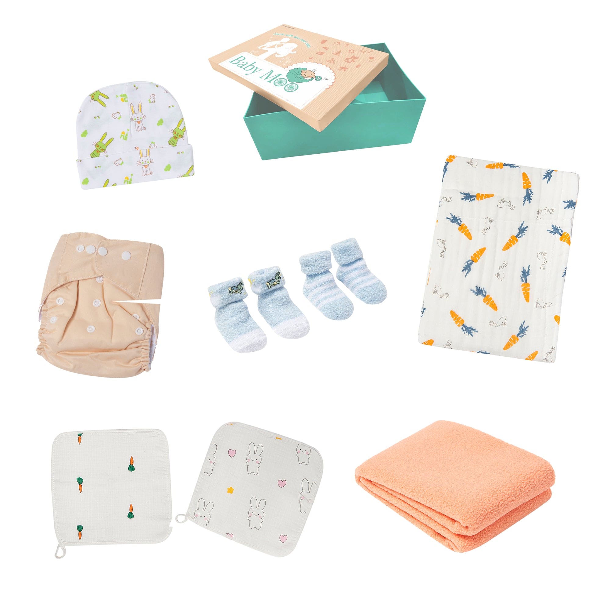 Bunny Multicolour Unisex Gift Hamper - Baby Moo