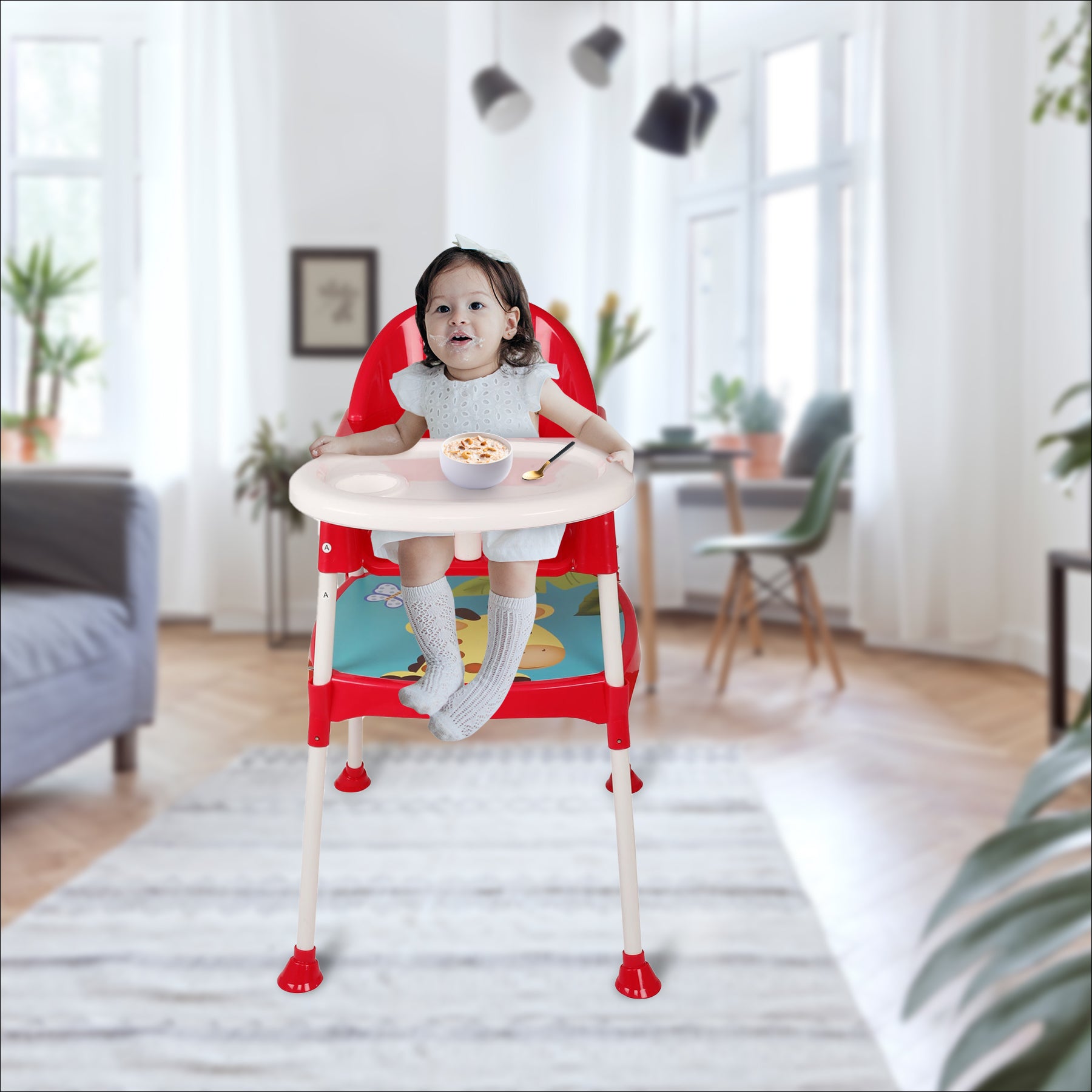 Giraffe Red High Dining Chair - Baby Moo