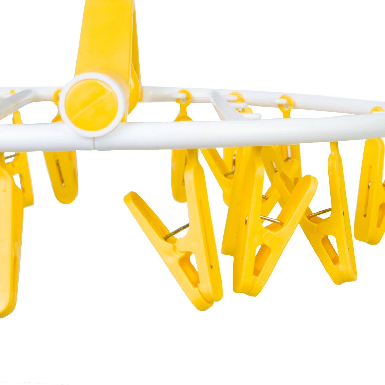 Clothes Hanger Round Foldable 18 Clips Yellow - Baby Moo
