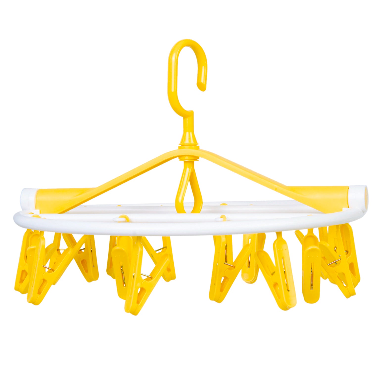 Clothes Hanger Round Foldable 18 Clips Yellow - Baby Moo