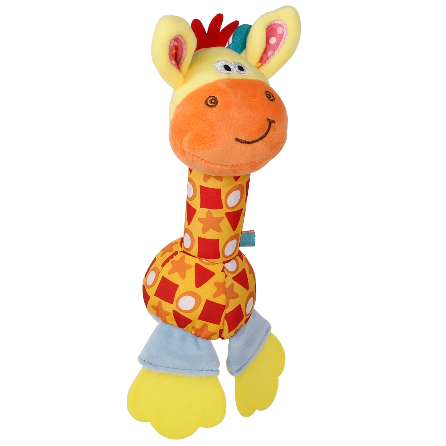 Giraffe Multicolour Soft Rattle With Teether - Baby Moo