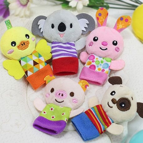 Animals Multicolour Set of 5 Finger Puppets - Baby Moo